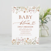 Boho Wildflower Baby in het Baby shower Bloom Kaart (Staand voorkant)