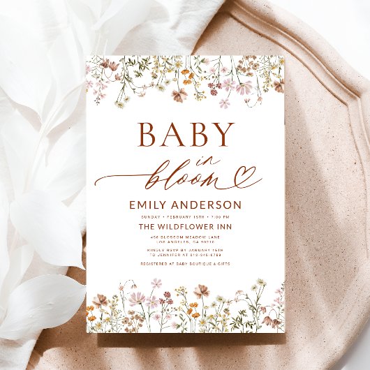 Boho Wildflower Baby in het Baby shower Bloom Kaart