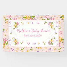 Boho Wildflower Baby Meisje Douche Banner