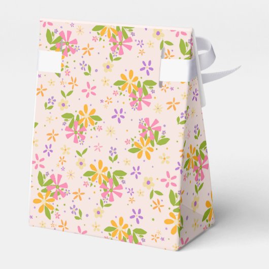 Boho Wildflower Baby Meisje Douche Bedankdoosjes (Achterkant)