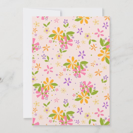 Boho Wildflower Baby Meisje Douche Uitnodiging (Achterkant)