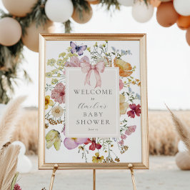 Boho Wildflower Baby Meisje Douche Welkomstbord Poster