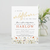 Boho Wildflower Baby shower Aankondiging (Staand voorkant)