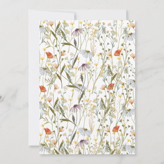 Boho Wildflower Baby shower Aankondiging (Achterkant)