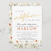 Boho Wildflower Baby shower Aankondiging (Voorkant / Achterkant)