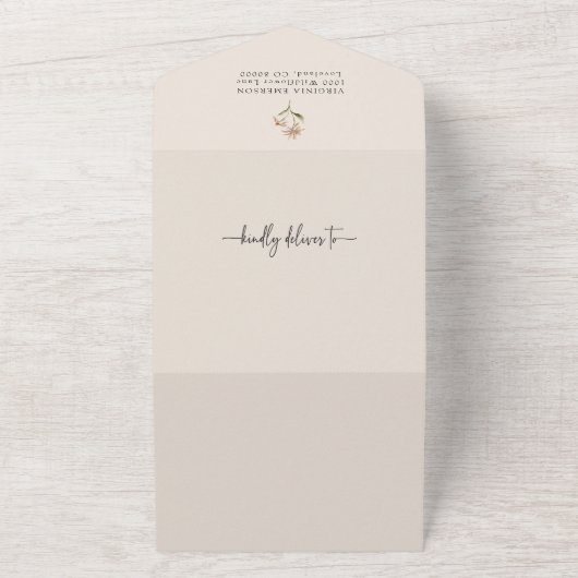 Boho Wildflower Baby shower All in One Invite All In One Uitnodiging (Buitenkant)