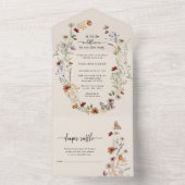 Boho Wildflower Baby shower All in One Invite Uitnodiging (Binnen)