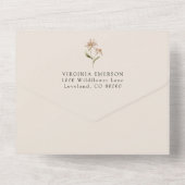 Boho Wildflower Baby shower All in One Invite Uitnodiging (Achterkant)