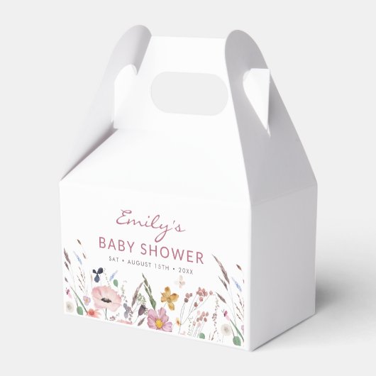 Boho Wildflower Baby shower Bedankdoosjes (Voorkant Zijde)