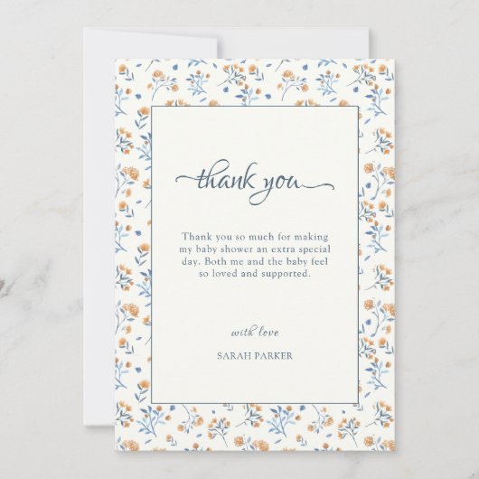 Boho Wildflower Baby shower bedankje Bedankkaart (Voorkant)