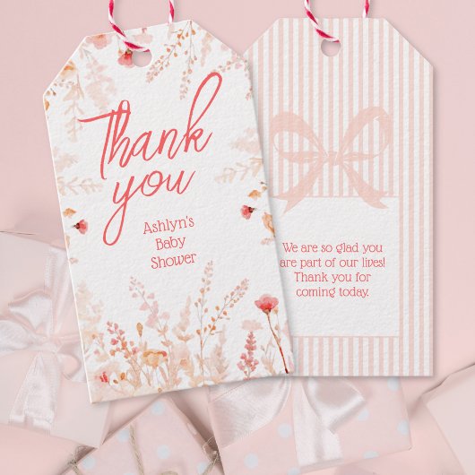 Boho Wildflower Baby Shower Bedankje Cadeautje Cadeaulabel