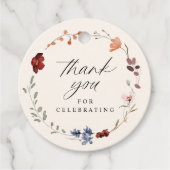 Boho Wildflower Baby shower Bedankjes Labels (Voorkant)