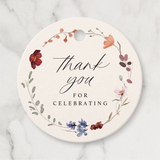 Boho Wildflower Baby shower Bedankjes Labels (Voorkant)