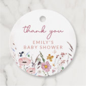Boho Wildflower Baby shower Bedankjes Labels (Voorkant)