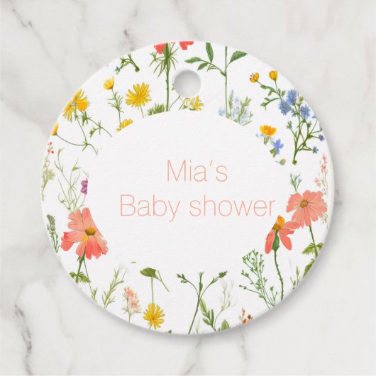 Boho Wildflower baby shower Bedankjes Labels (Voorkant)