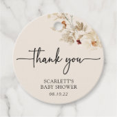 Boho Wildflower Baby shower Bedankjes Labels (Voorkant)