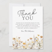 Boho Wildflower Baby Shower Bedankkaart (Voorkant)