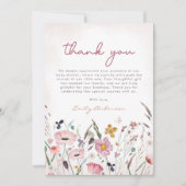 Boho Wildflower Baby shower Bedankkaart (Voorkant)
