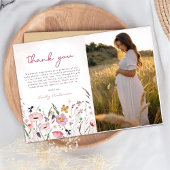 Boho Wildflower Baby shower Bedankkaart