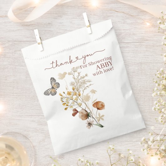 Boho Wildflower baby shower Bedankzakje (Geknipt)