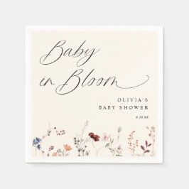 Boho Wildflower Baby shower Bloemen Servet