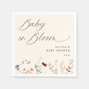 Boho Wildflower Baby shower Bloemen Servet