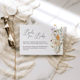 Boho Wildflower Baby shower Boekaanvraag Informatiekaartje