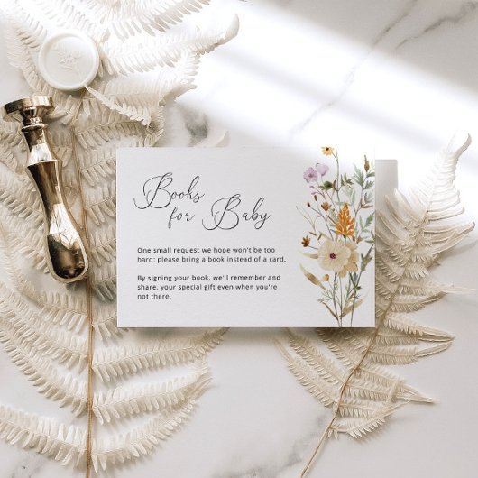 Boho Wildflower Baby shower Boekaanvraag Informatiekaartje