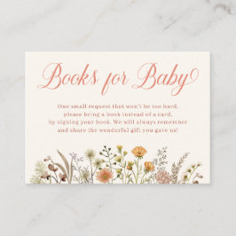 Boho Wildflower Baby shower Boekaanvraag Informatiekaartje