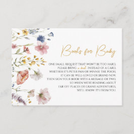Boho Wildflower Baby shower Boeken voor Baby Informatiekaartje