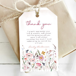 Boho Wildflower Baby shower Cadeaulabel