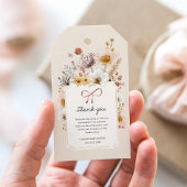 Boho Wildflower Baby shower Dank u Cadeaulabel