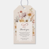 Boho Wildflower Baby shower Dank u Cadeaulabel (Voorkant)