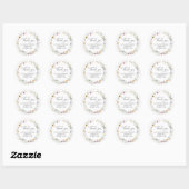 Boho Wildflower Baby shower Favor Ronde Sticker (Vel)