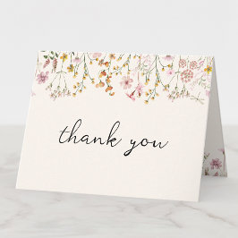 Boho Wildflower Baby Shower Folded Thank You Card Bedankkaart