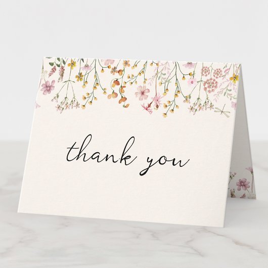Boho Wildflower Baby Shower Folded Thank You Card Bedankkaart