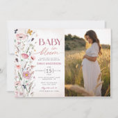 Boho Wildflower Baby shower Foto Kaart (Voorkant)