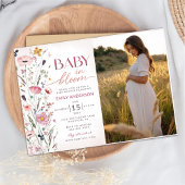 Boho Wildflower Baby shower Foto Kaart