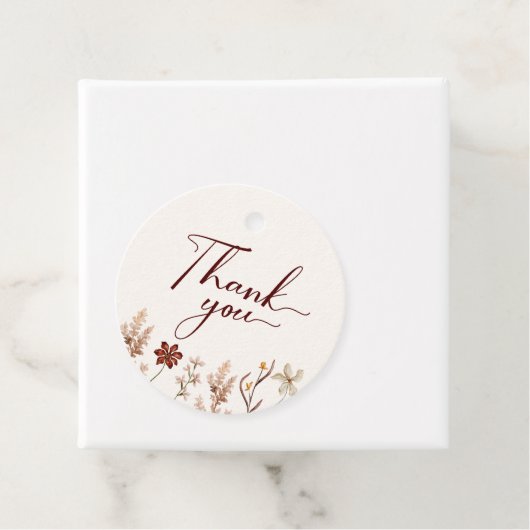 Boho Wildflower Baby shower Hartelijk dank Bedankjes Labels (In situ)