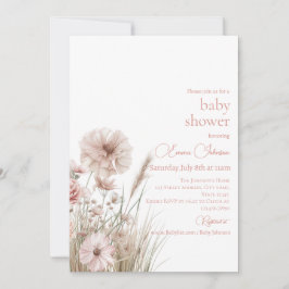 Boho Wildflower Baby Shower Invitation Kaart