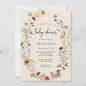Boho Wildflower Baby shower Kaart (Voorkant)