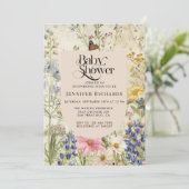 Boho Wildflower Baby shower Kaart (Staand voorkant)