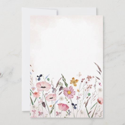 Boho Wildflower Baby shower Kaart (Achterkant)