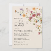 Boho Wildflower Baby shower Kaart (Voorkant)