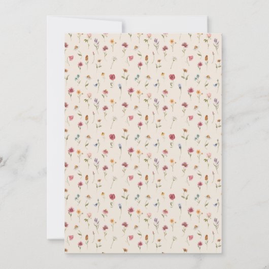 Boho Wildflower Baby shower Kaart (Achterkant)