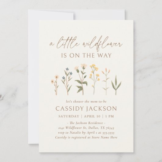 Boho Wildflower Baby shower Kaart (Voorkant)