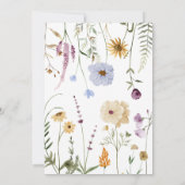 Boho Wildflower Baby shower Kaart (Achterkant)