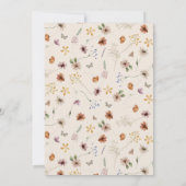 Boho Wildflower Baby shower Kaart (Achterkant)