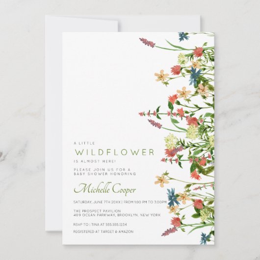 Boho Wildflower Baby shower Kaart (Voorkant)