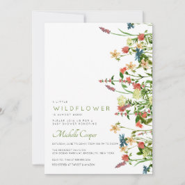 Boho Wildflower Baby shower Kaart